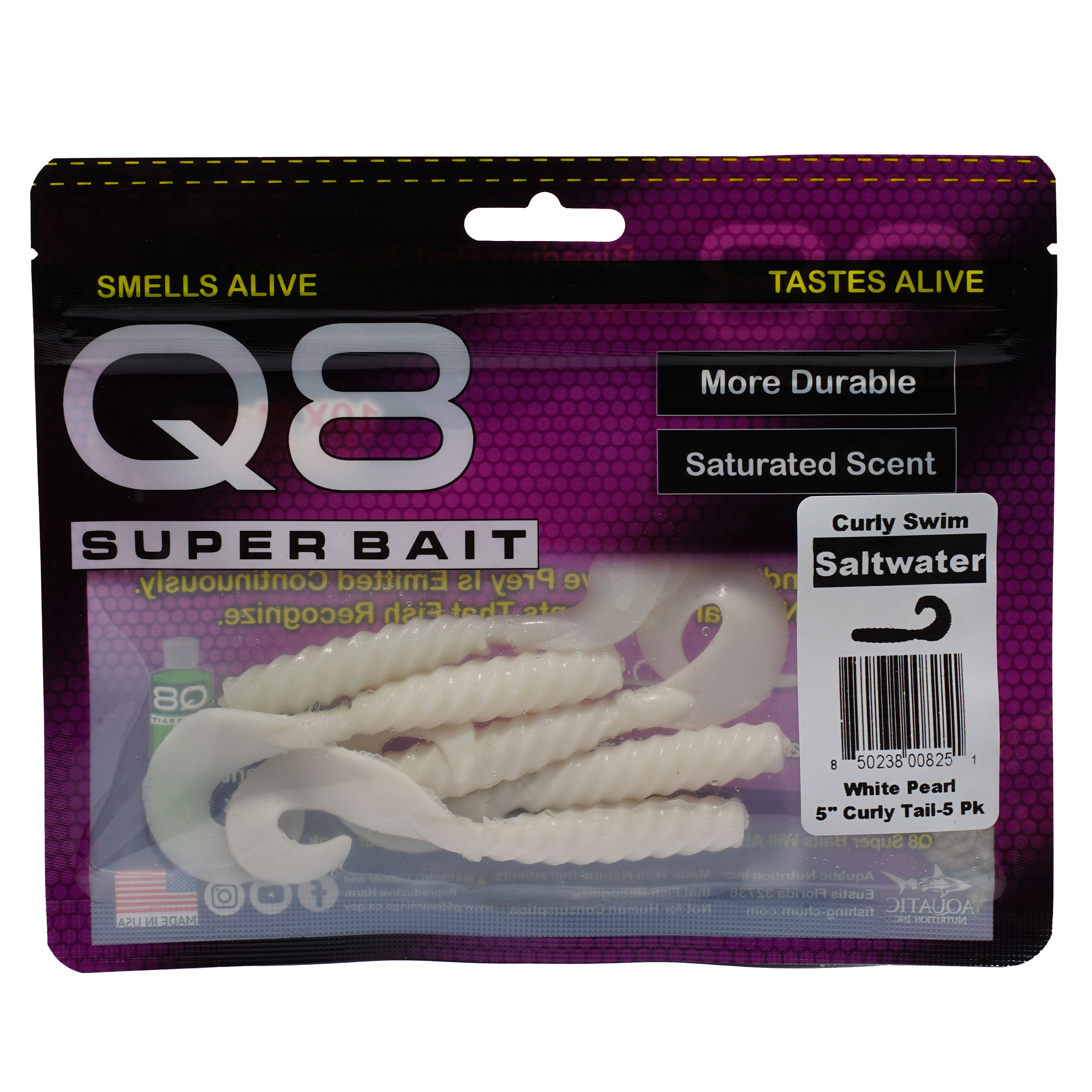 Q8 Curly Tail Swim White Pearl